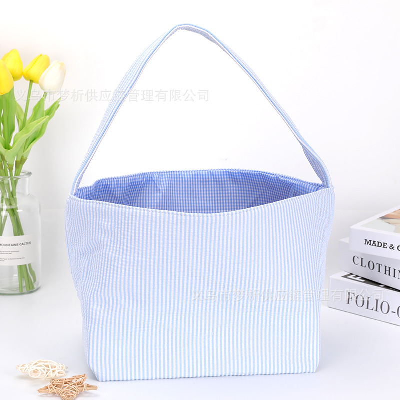 Custom Embroidered Easter Bunny Canvas Tote Bag 