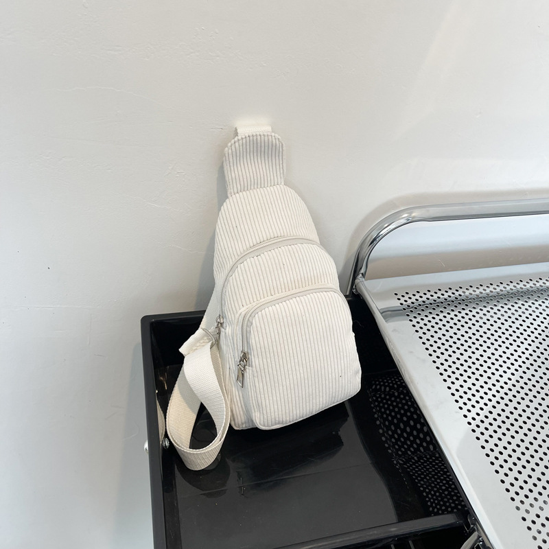 Custom Hand-Embroidered Corduroy Crossbody Shoulder Bag