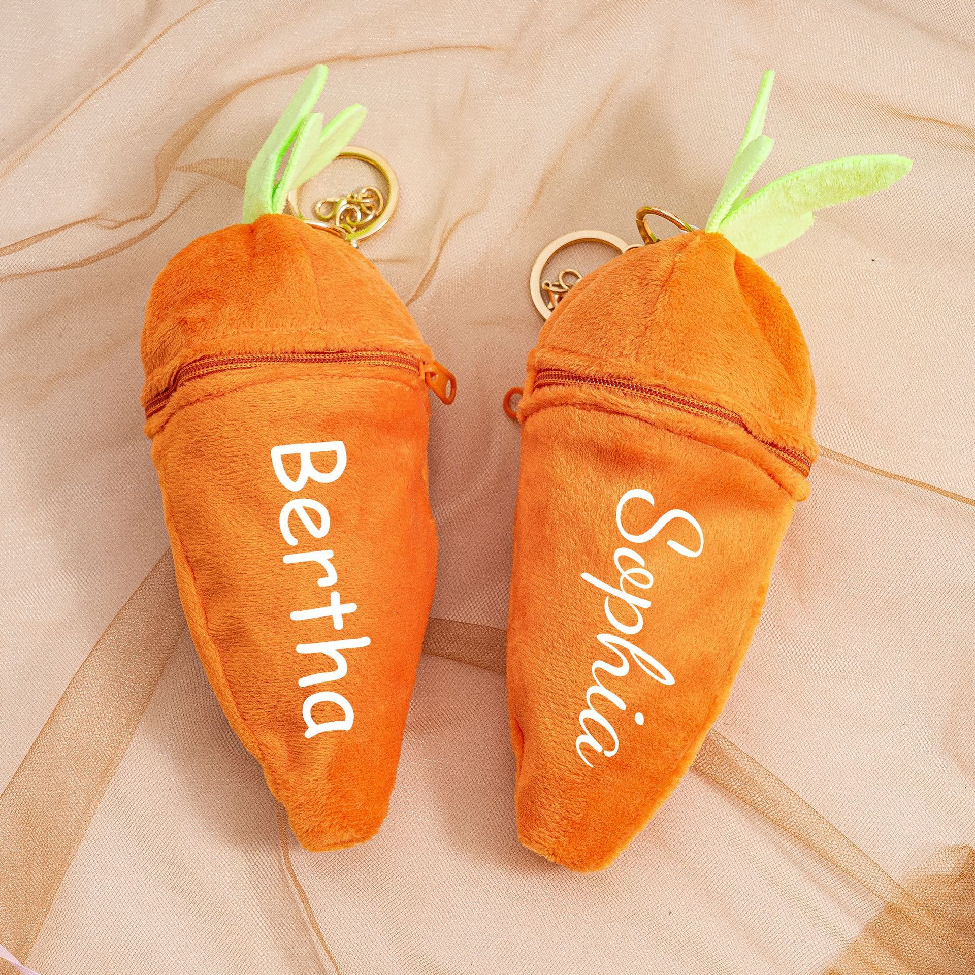 Custom Name Plush Bunny Keychain