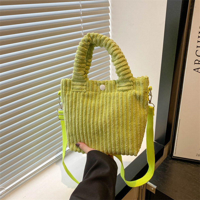 Custom Embroidered Corduroy Bucket Handbag