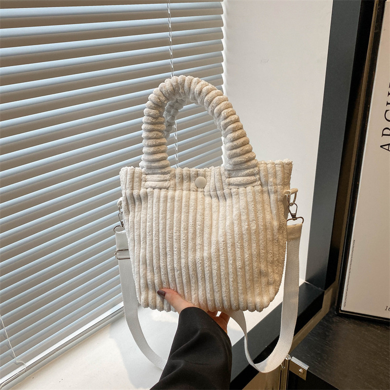 Custom Embroidered Corduroy Bucket Handbag