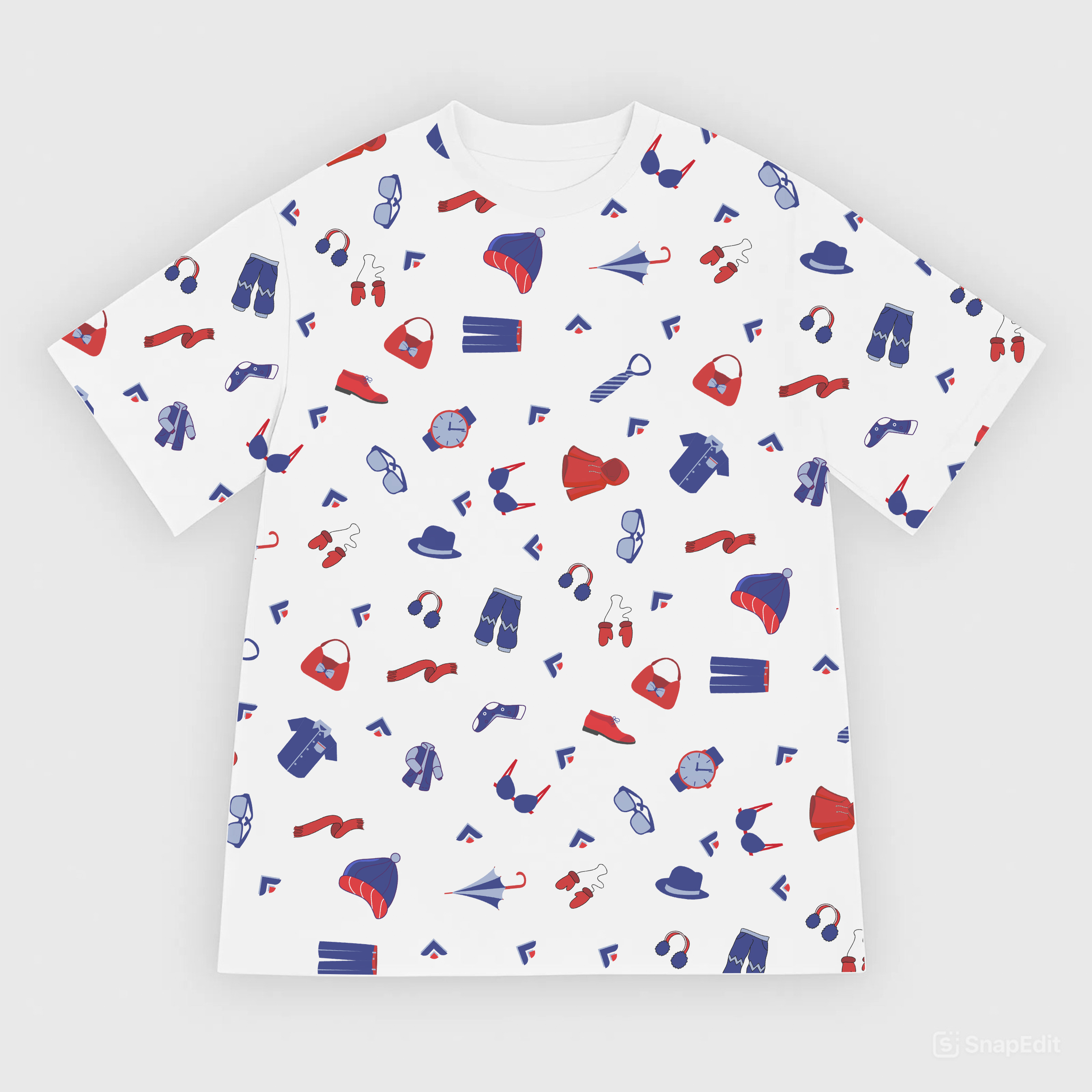 VN All Over Print Seamless Sleeve T-shirt