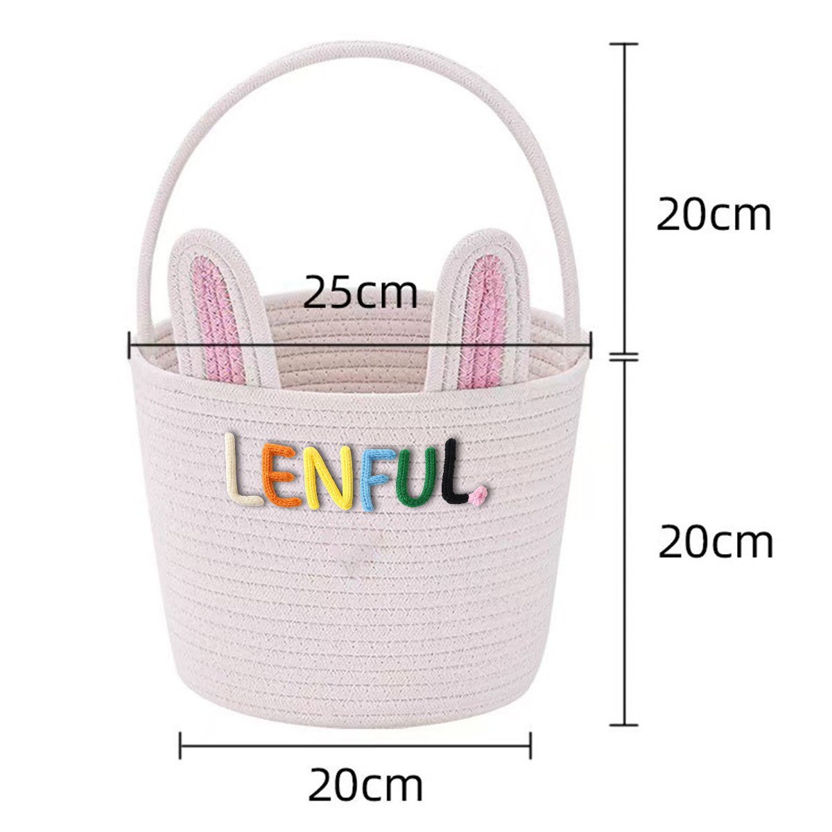 Personalized Easter Bunny Rope Storage Basket