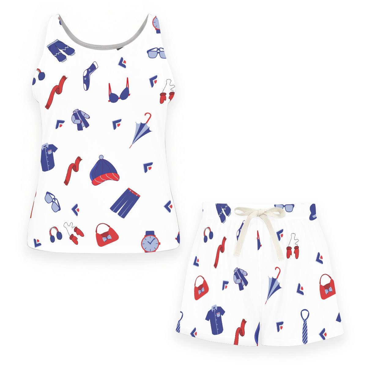 US Women's Vest Shorts Pajama Set