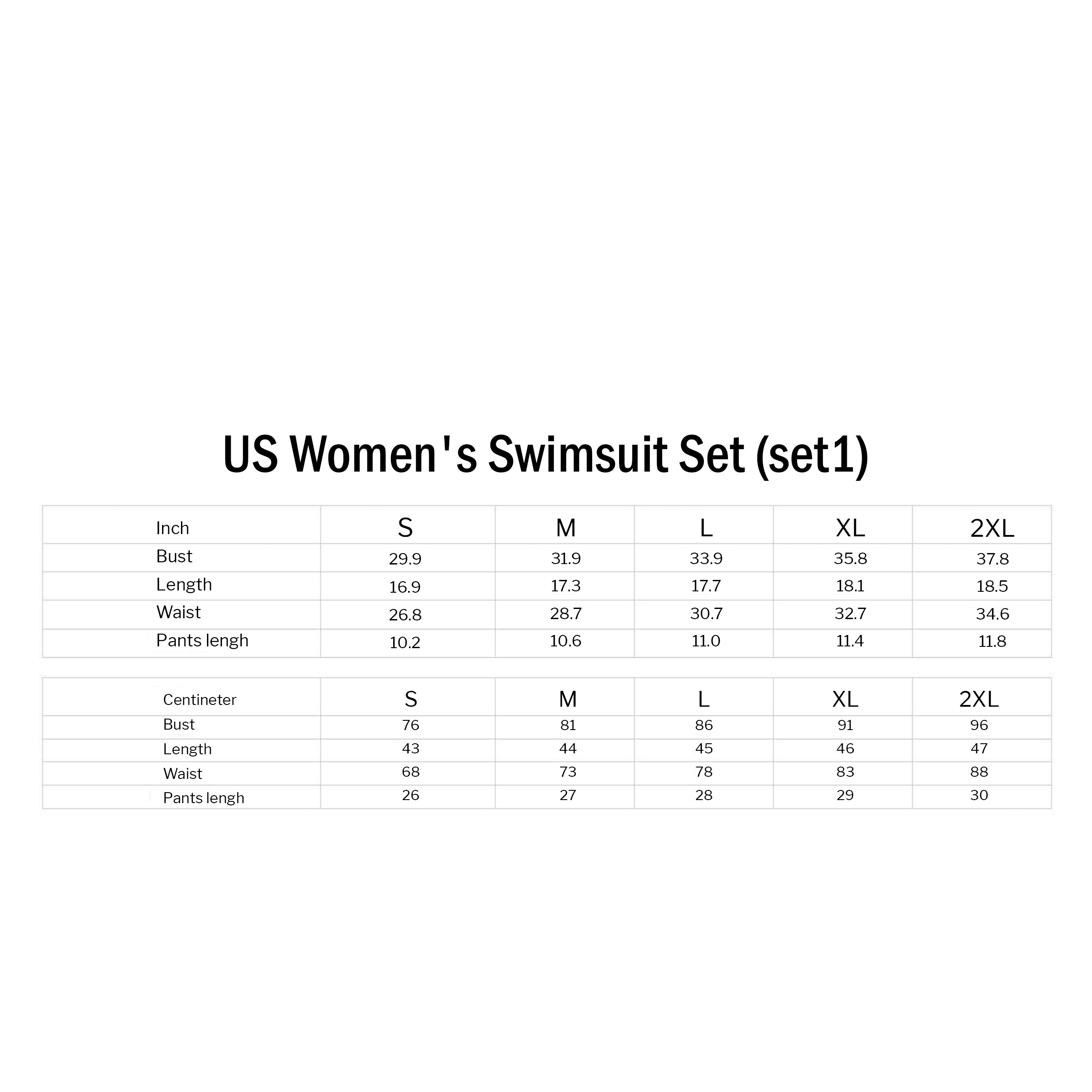 US Women's Swimsuit Set