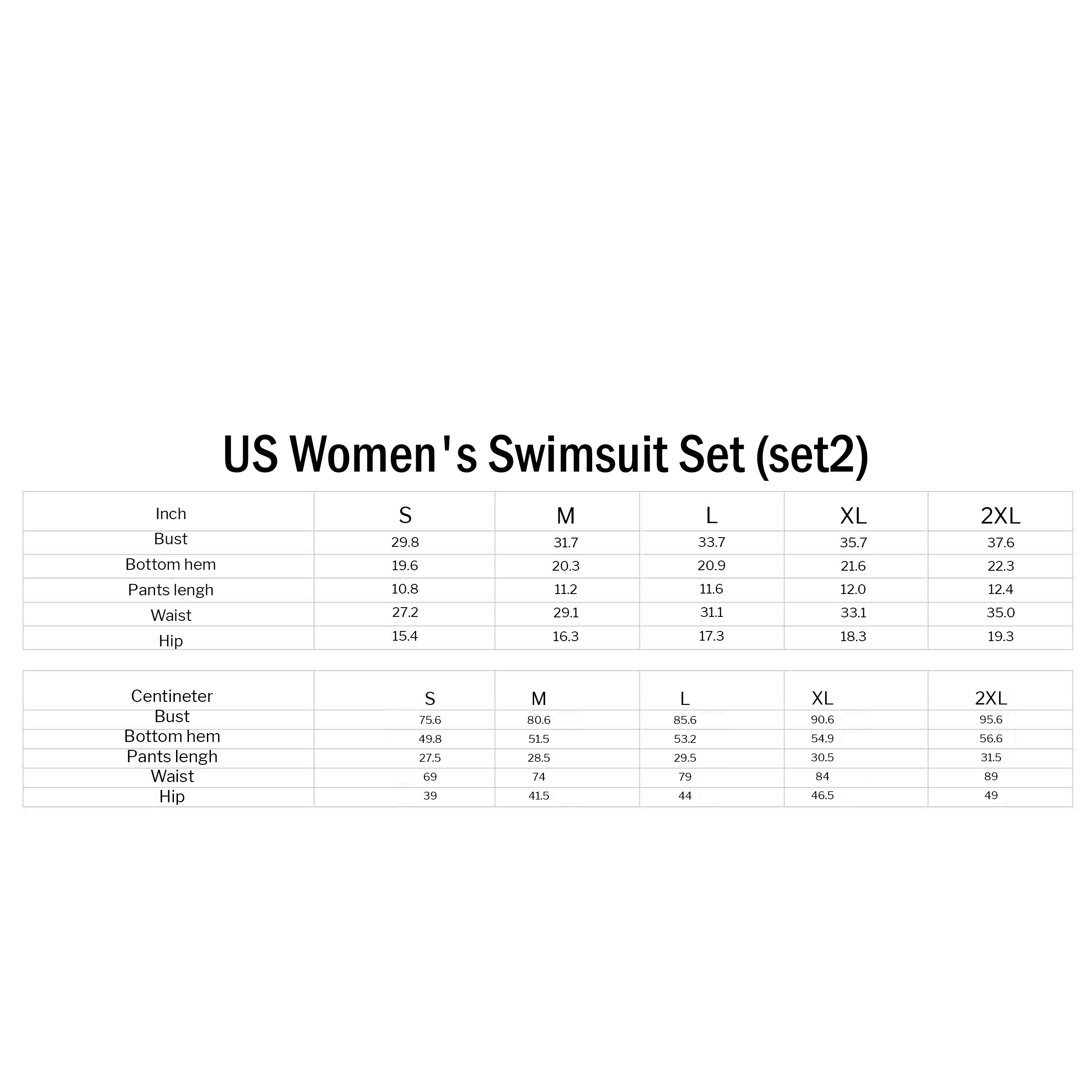 US Women's Swimsuit Set
