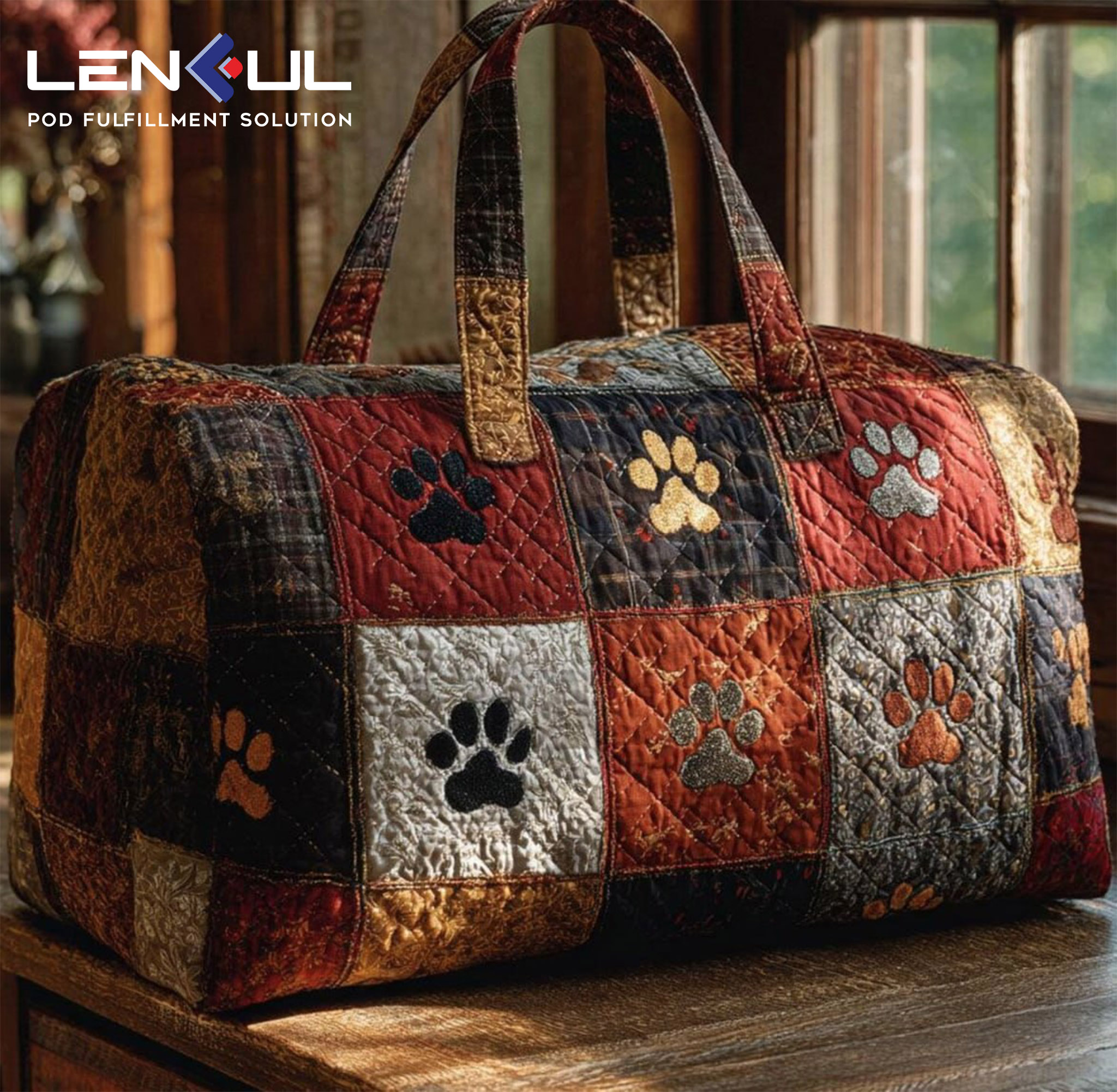 3D Handheld Quilted Travel Bag