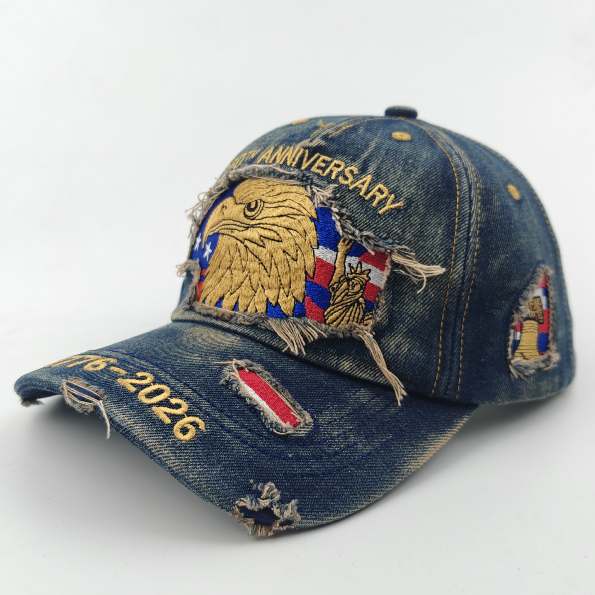 Vintage 250th Anniversary Embroidered Distressed Baseball Cap
