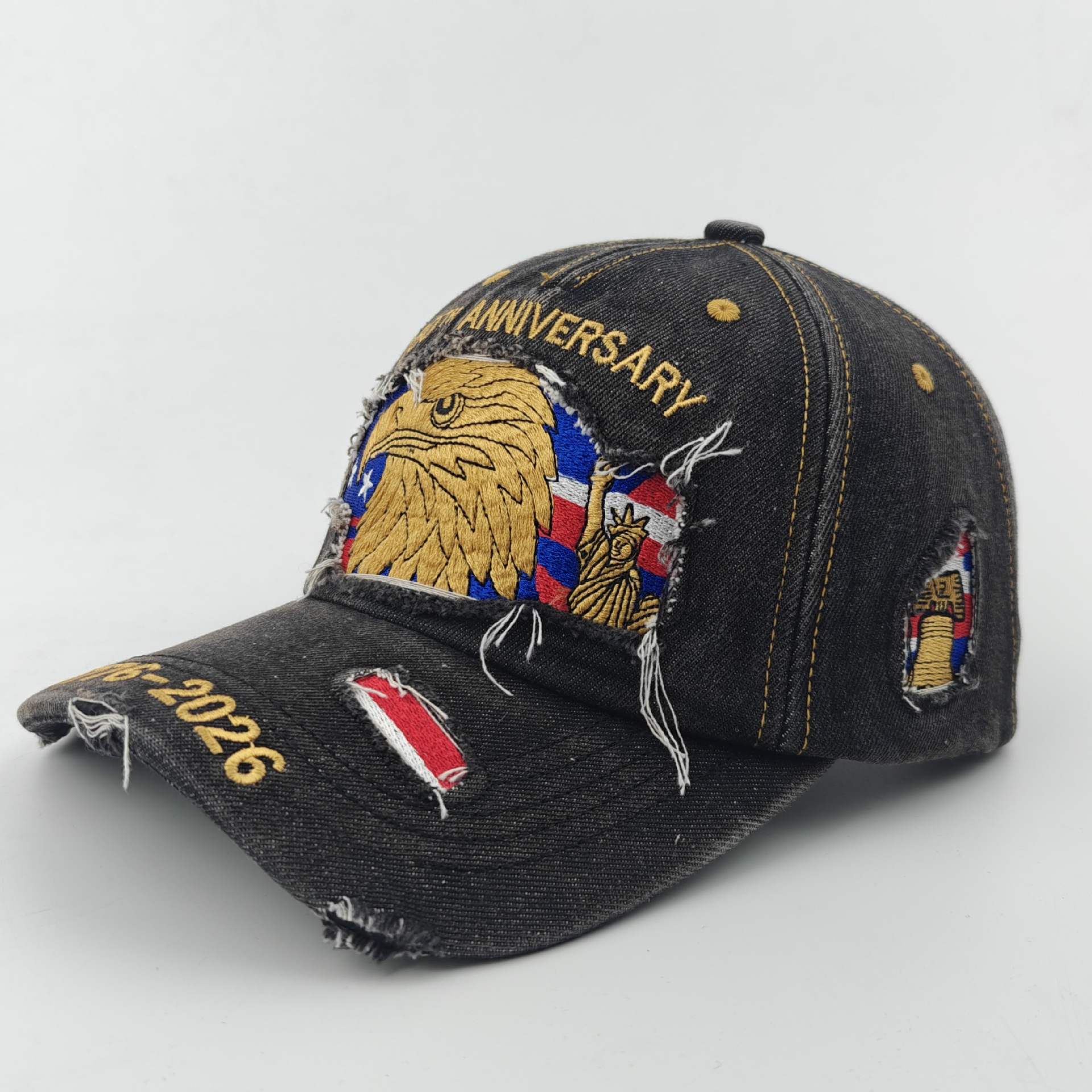 Vintage 250th Anniversary Embroidered Distressed Baseball Cap