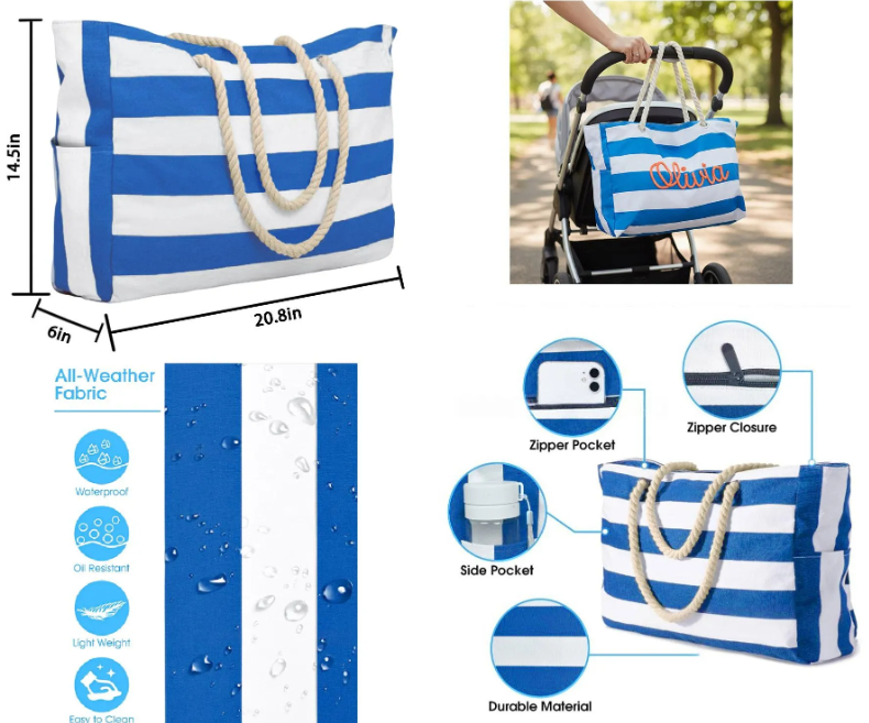 Custom Beach Tote Bag