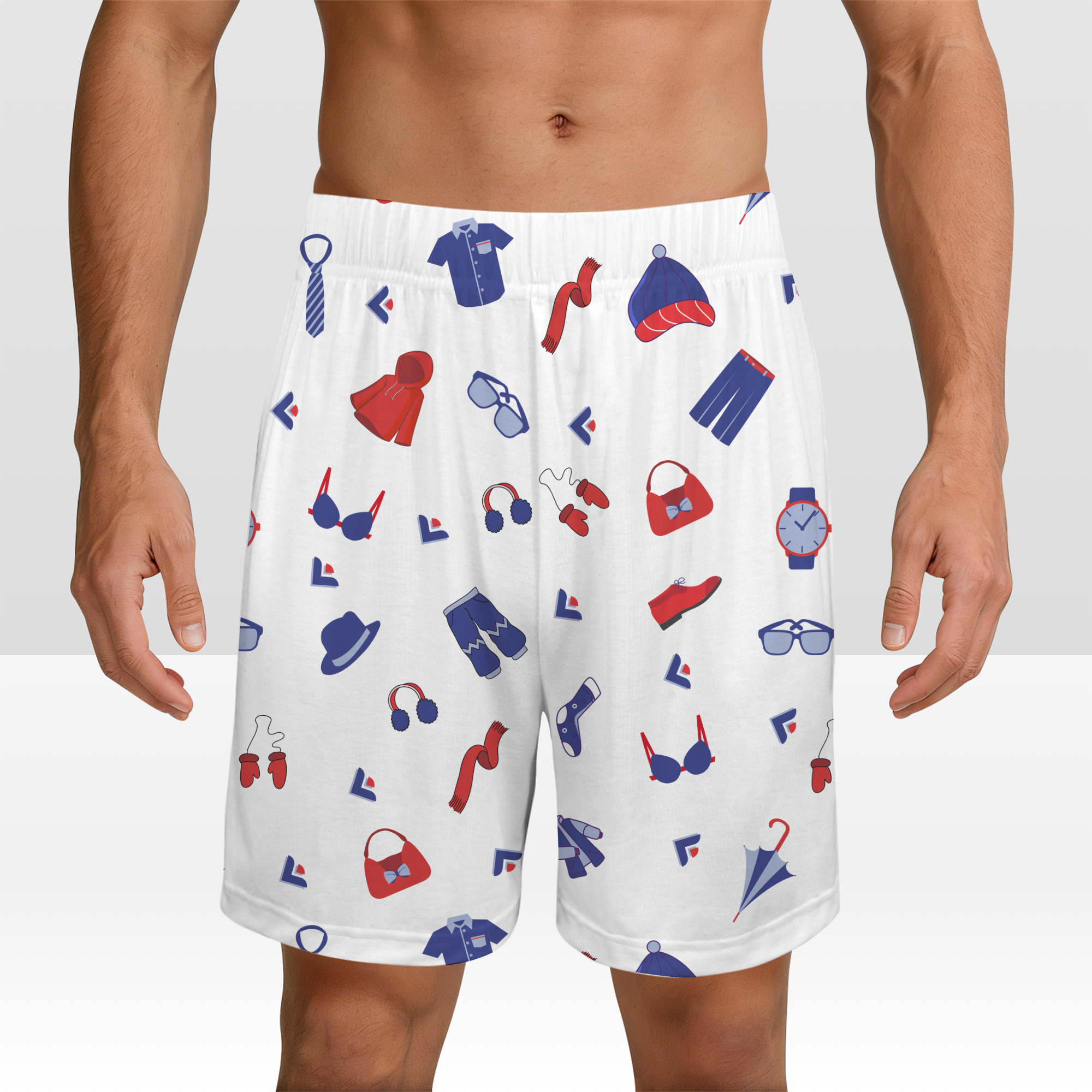 US 3D Men's Pocketless Lounge Shorts