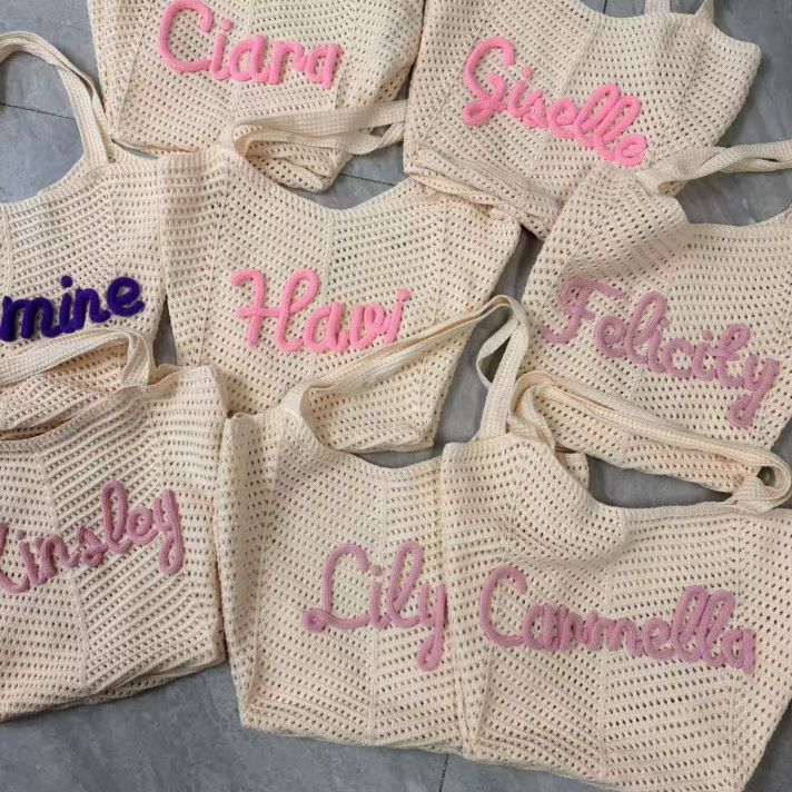 Personalized Crochet Tote Bag 