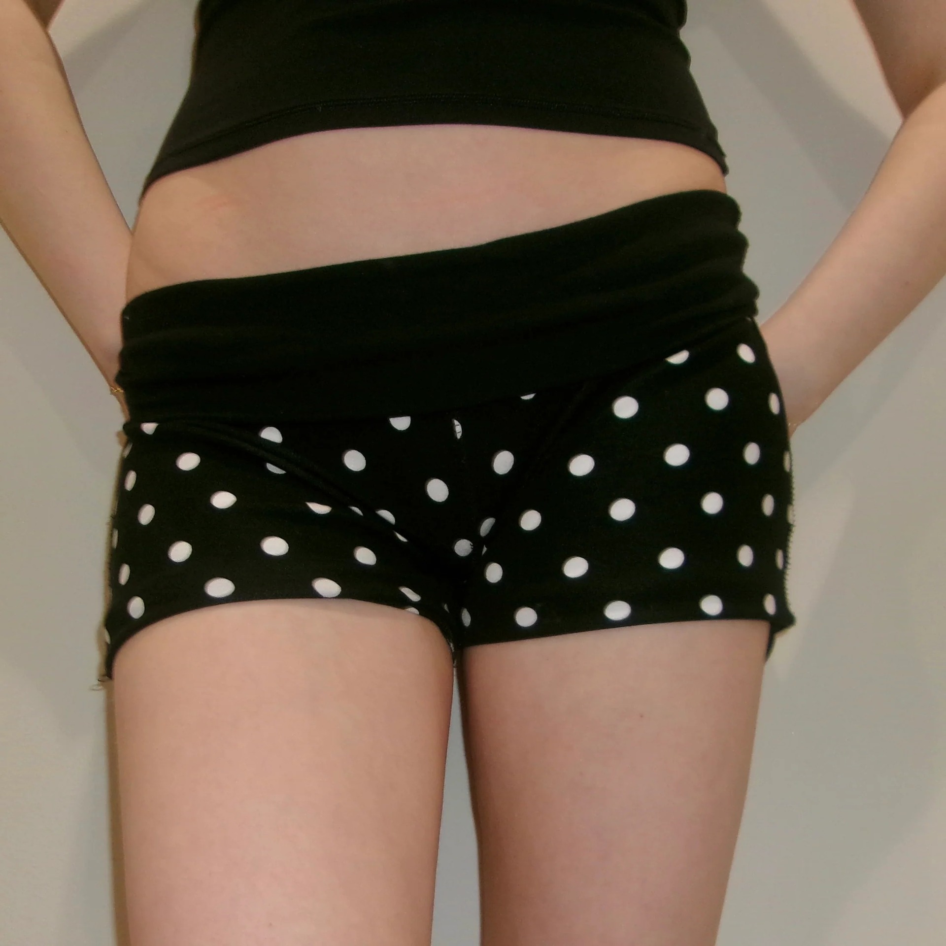 Street Chic Polka Dot Letter Print Low-Rise Shorts