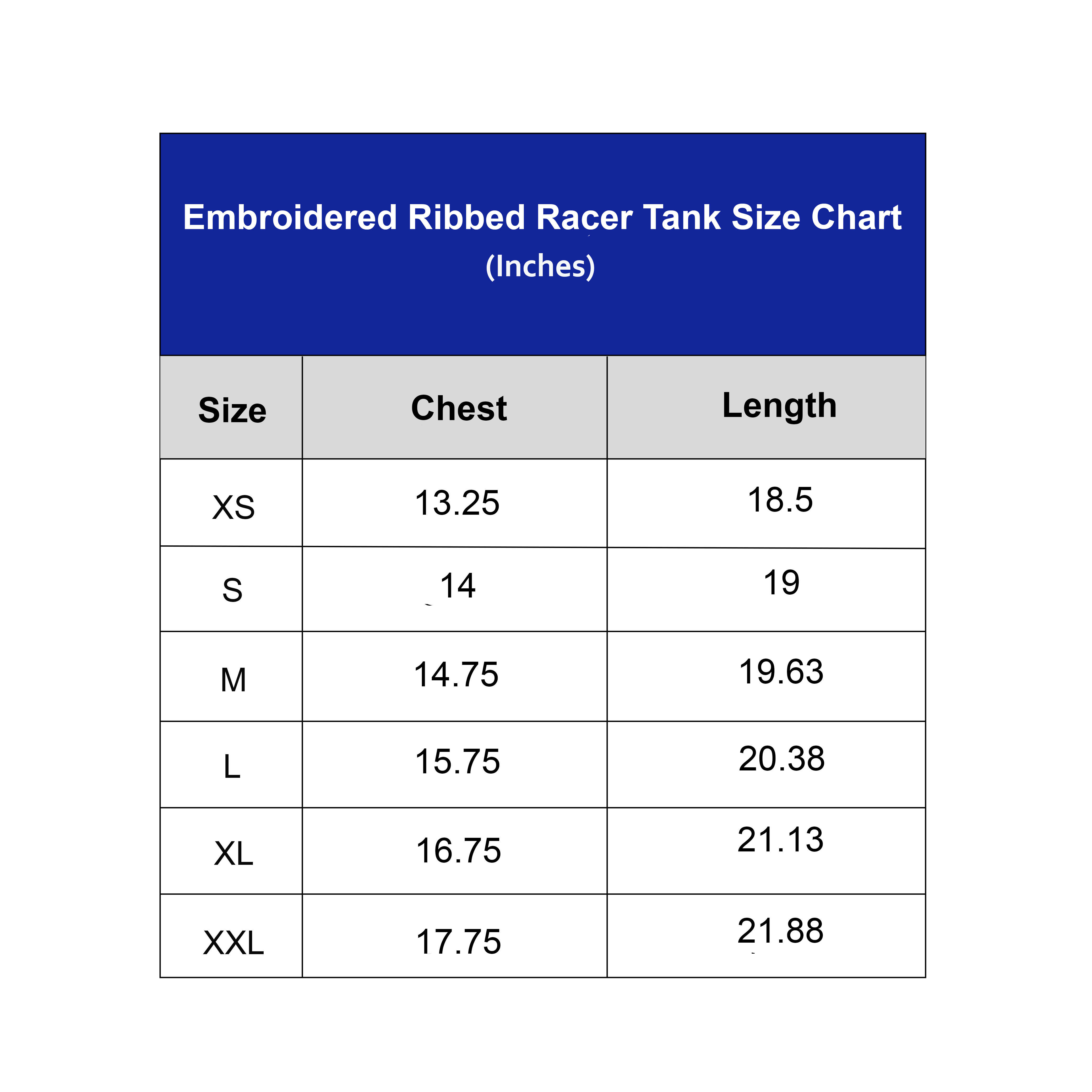 VN Embroidered Ribbed Racer Tank 