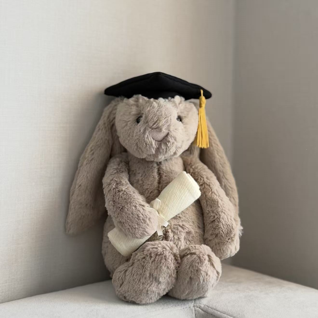 Embroidered Graduation Bunny Plush