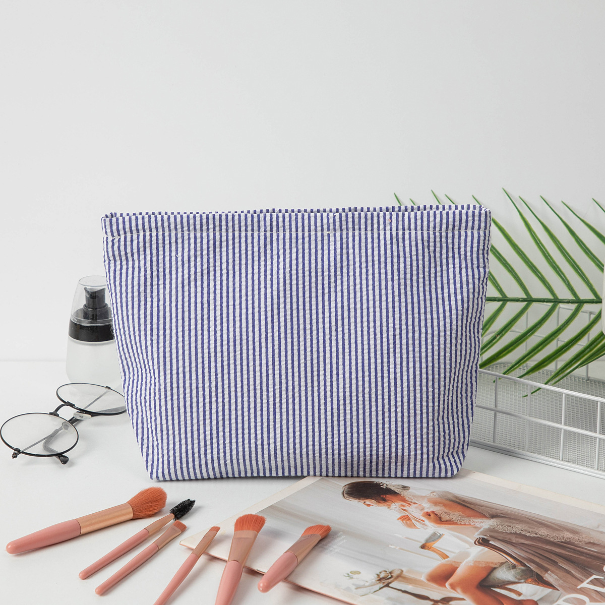 Personalized Embroidered Corduroy Cosmetic Bag