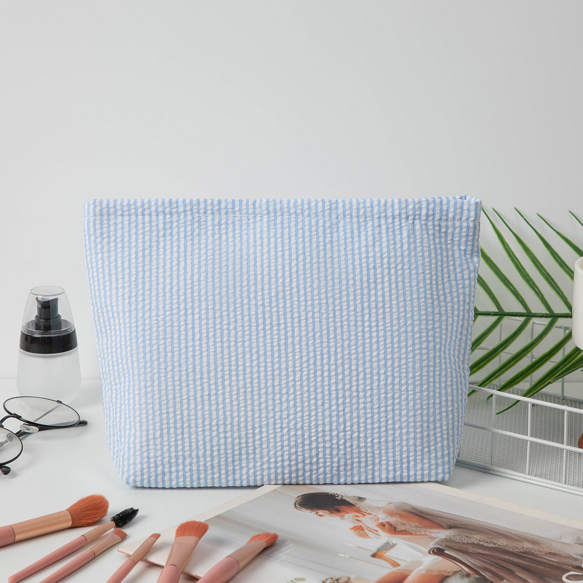 Personalized Embroidered Corduroy Cosmetic Bag