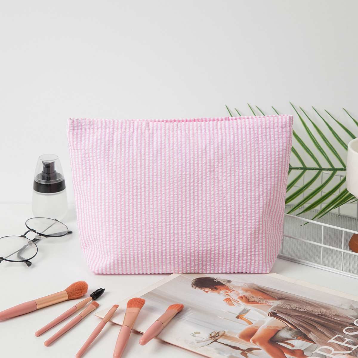 Personalized Embroidered Corduroy Cosmetic Bag