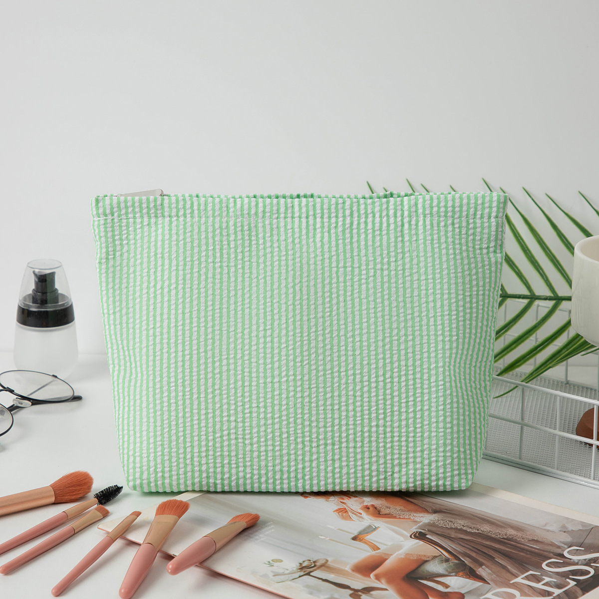 Personalized Embroidered Corduroy Cosmetic Bag