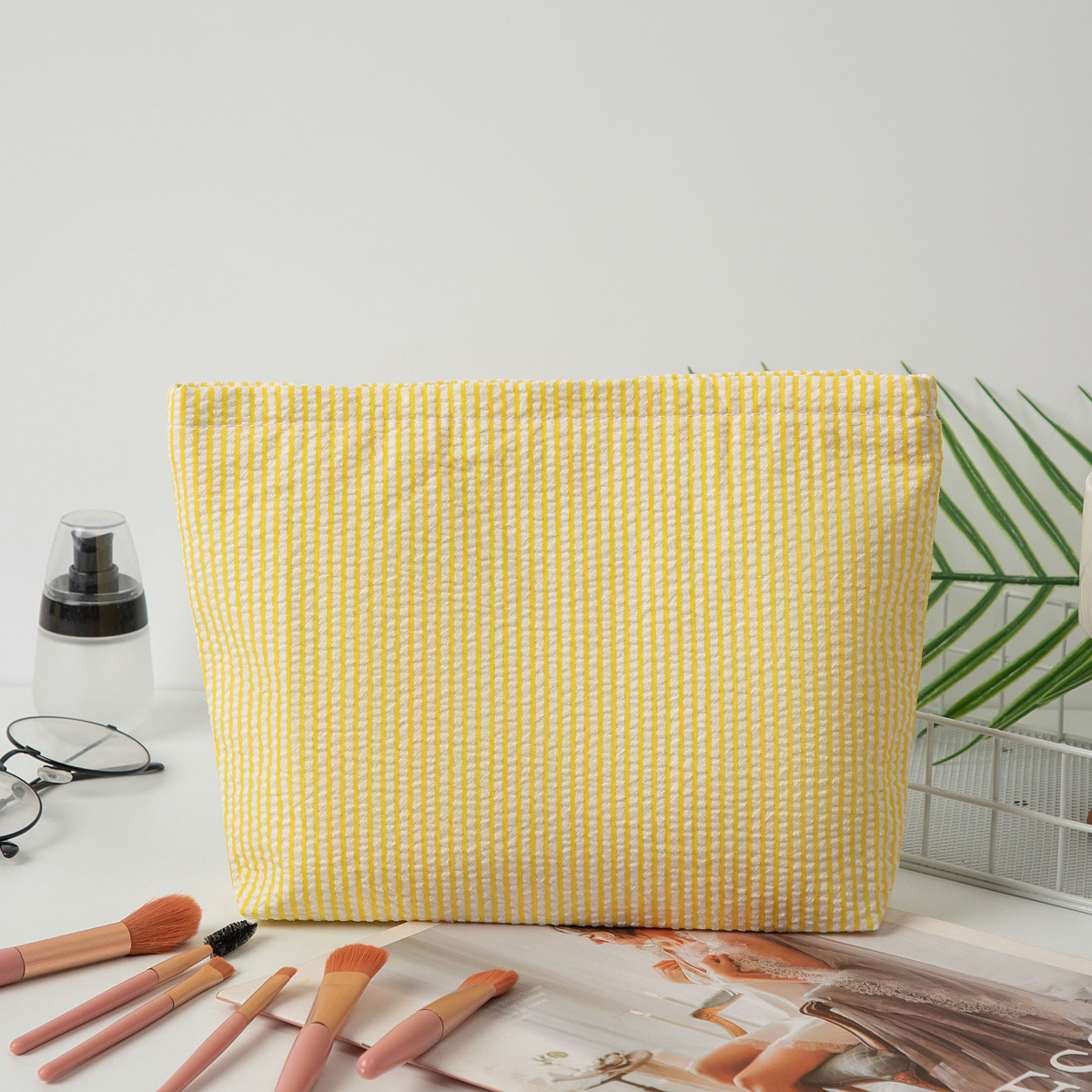 Personalized Embroidered Corduroy Cosmetic Bag