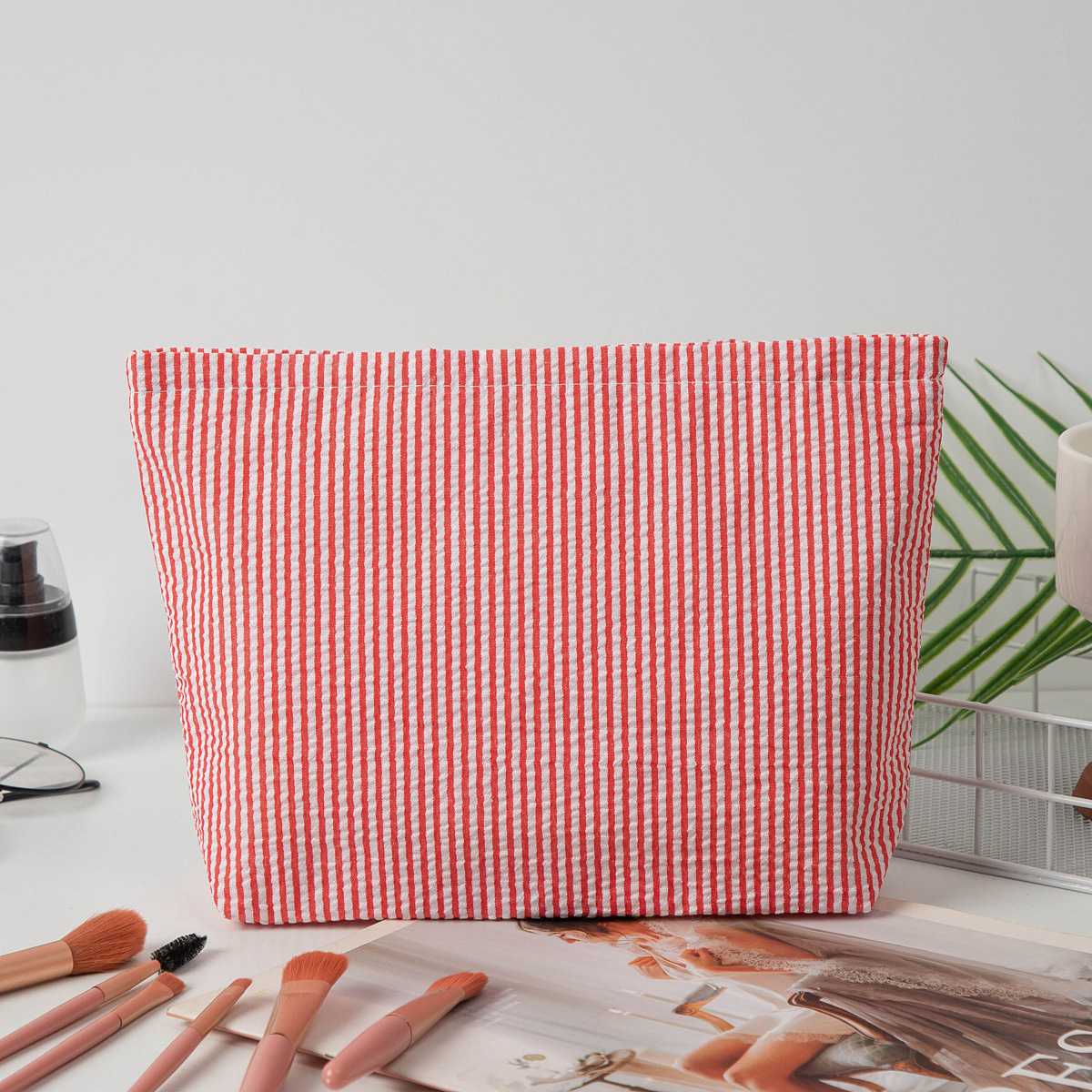 Personalized Embroidered Corduroy Cosmetic Bag