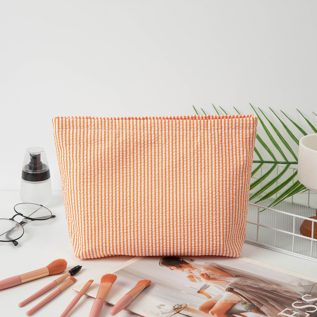 Personalized Embroidered Corduroy Cosmetic Bag