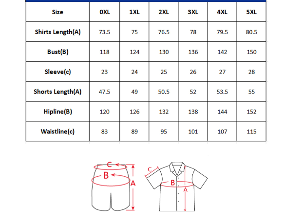 US 3D Men's Plus-Size Cuban Hawaii Shirt & Shorts Set 