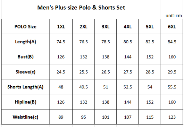 US 3D Men‘s Plus Size Polo And Shorts Set