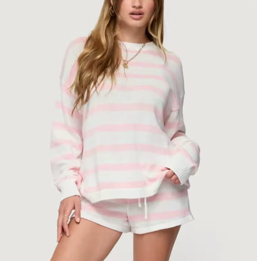 Striped Knit Lounge Set