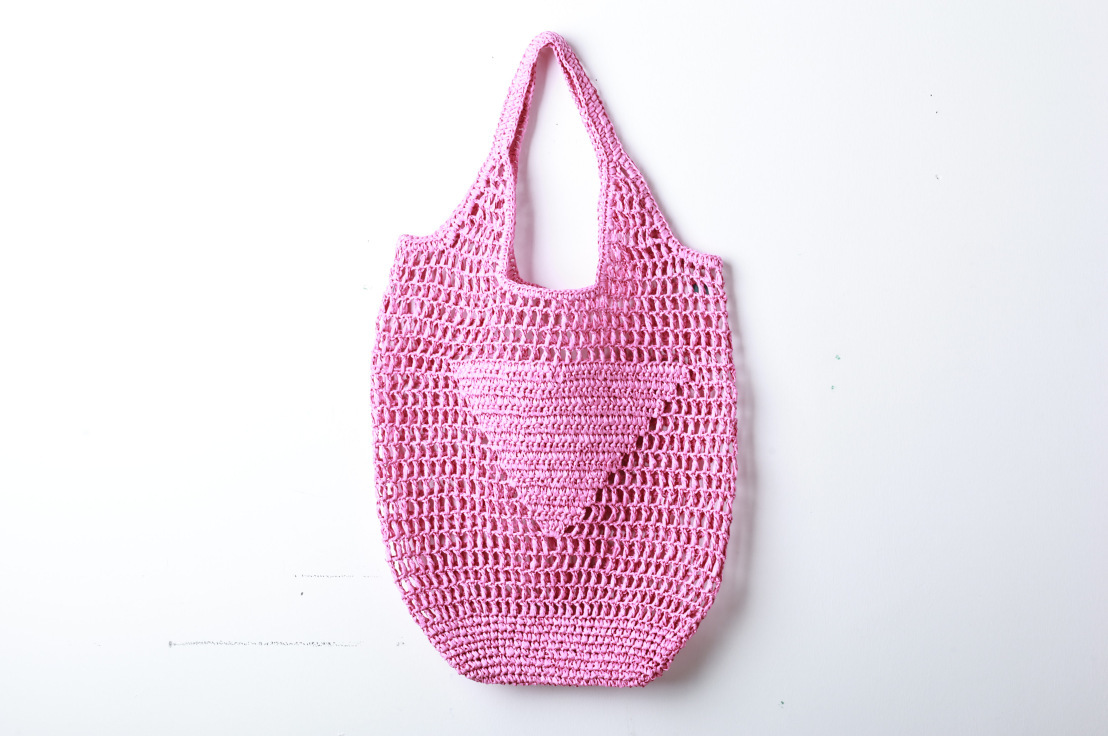 Embroidered Woven Beach Tote Bag