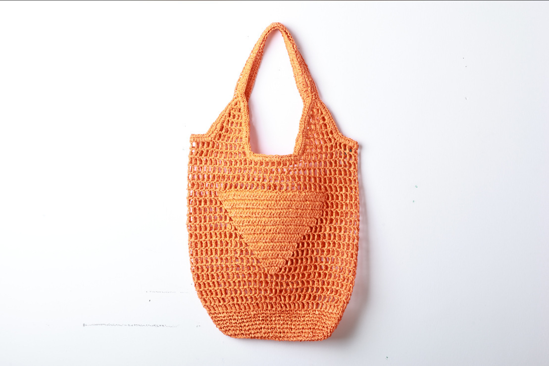Embroidered Woven Beach Tote Bag