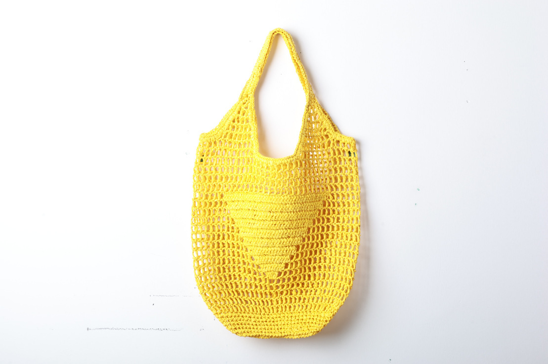 Embroidered Woven Beach Tote Bag