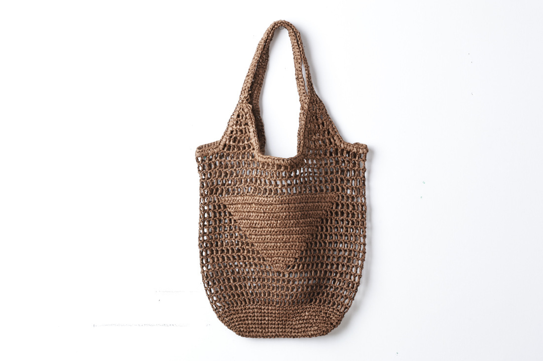 Embroidered Woven Beach Tote Bag