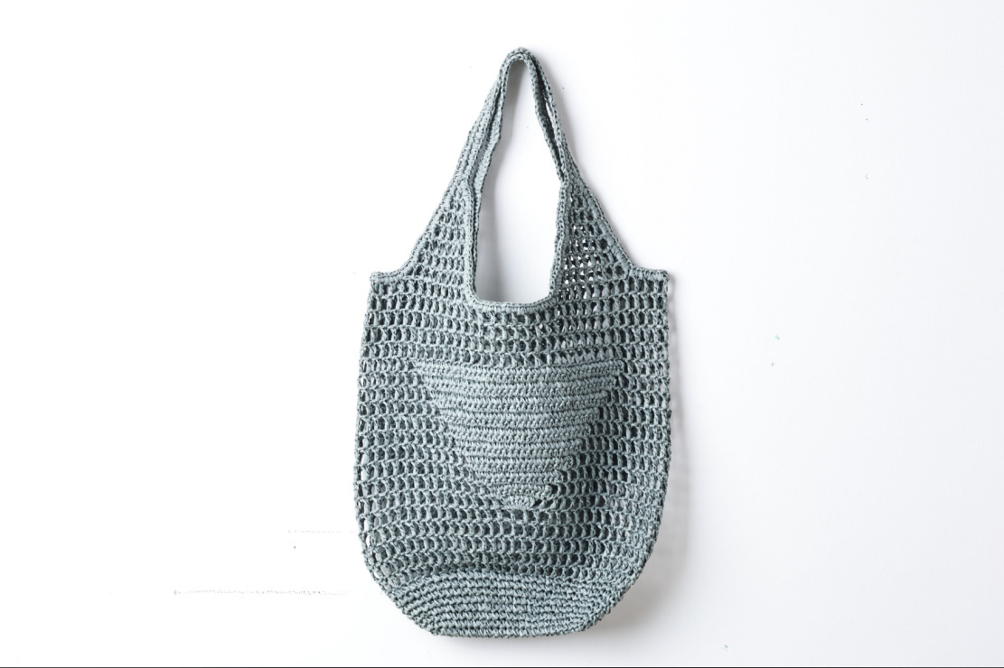Embroidered Woven Beach Tote Bag