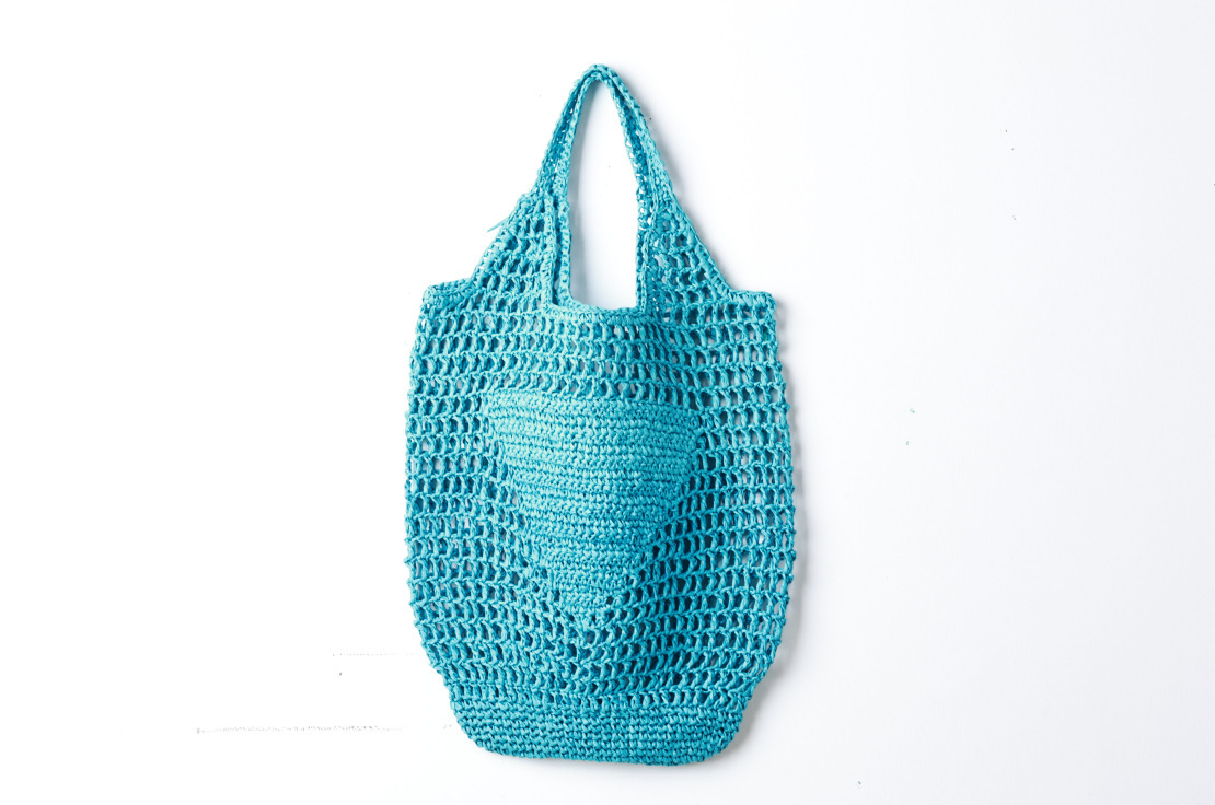 Embroidered Woven Beach Tote Bag