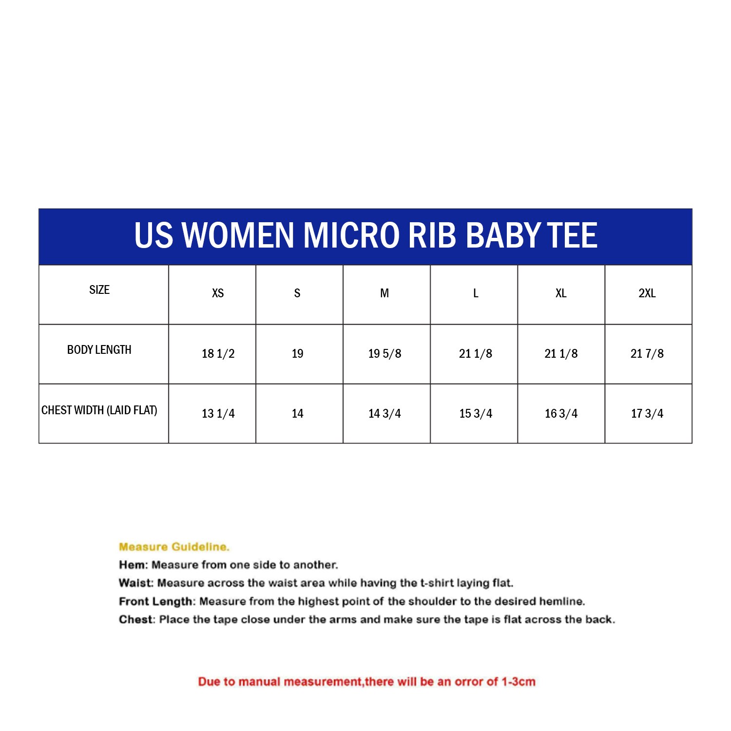US Women Micro Rib Baby Tee (DTG) 