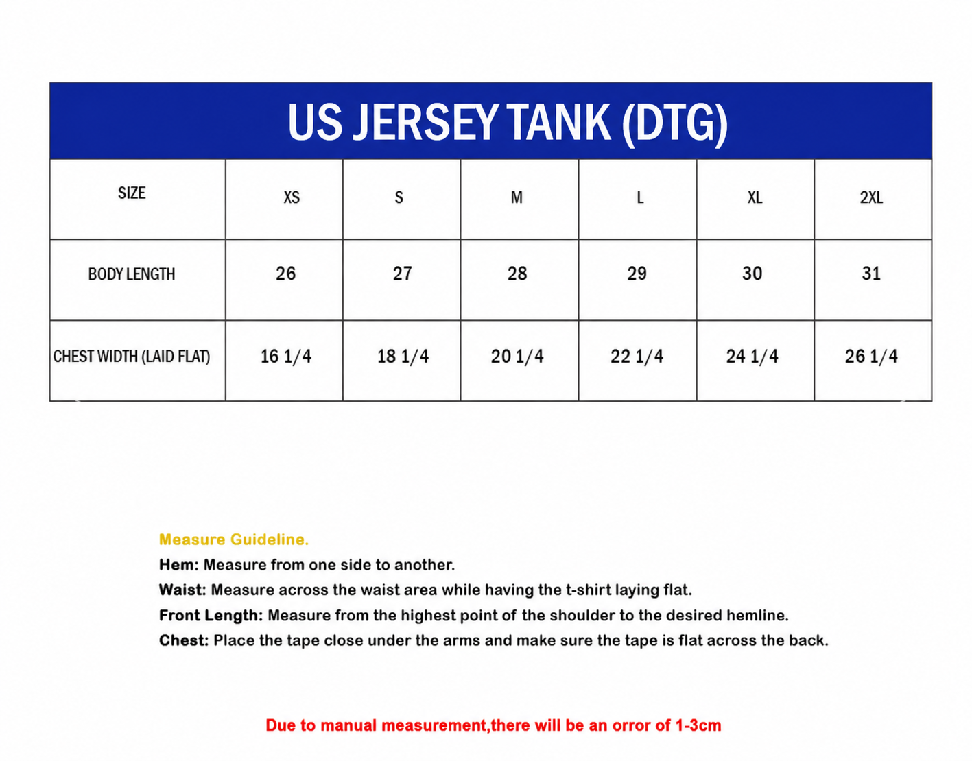  US Jersey Tank (DTG)