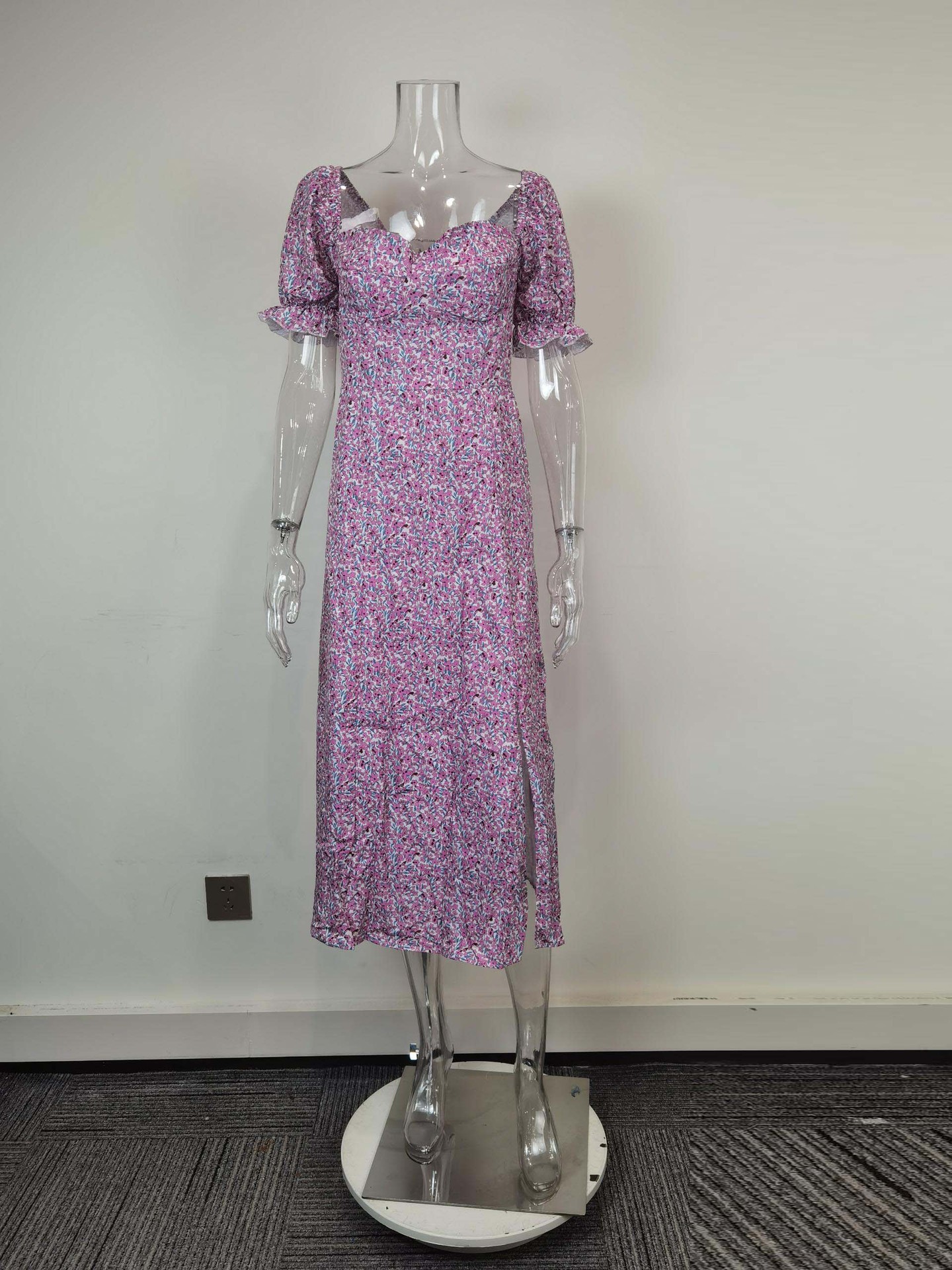 Women's Floral Off-Shoulder Split Maxi Dress