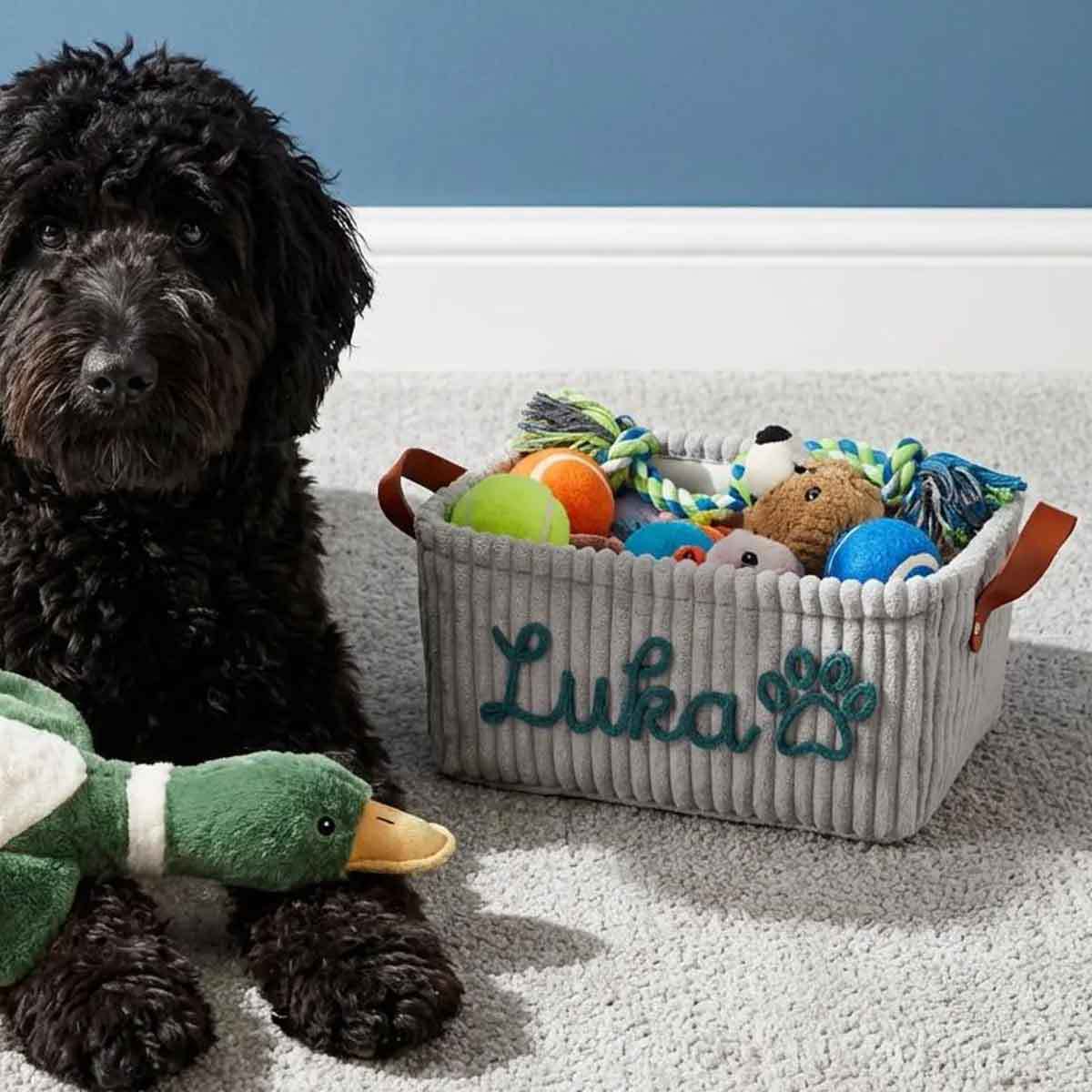 Corduroy Patchwork Storage Basket