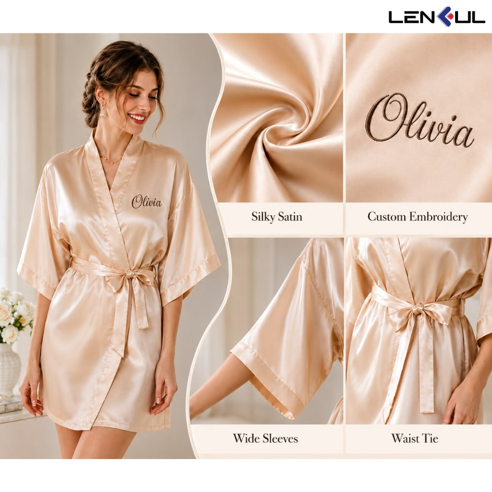 Personalized Satin Robe for Bride & Bridesmaids
