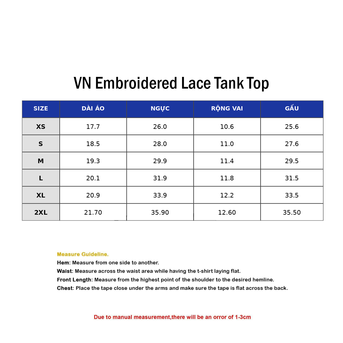 VN Embroidered Lace Tank Top