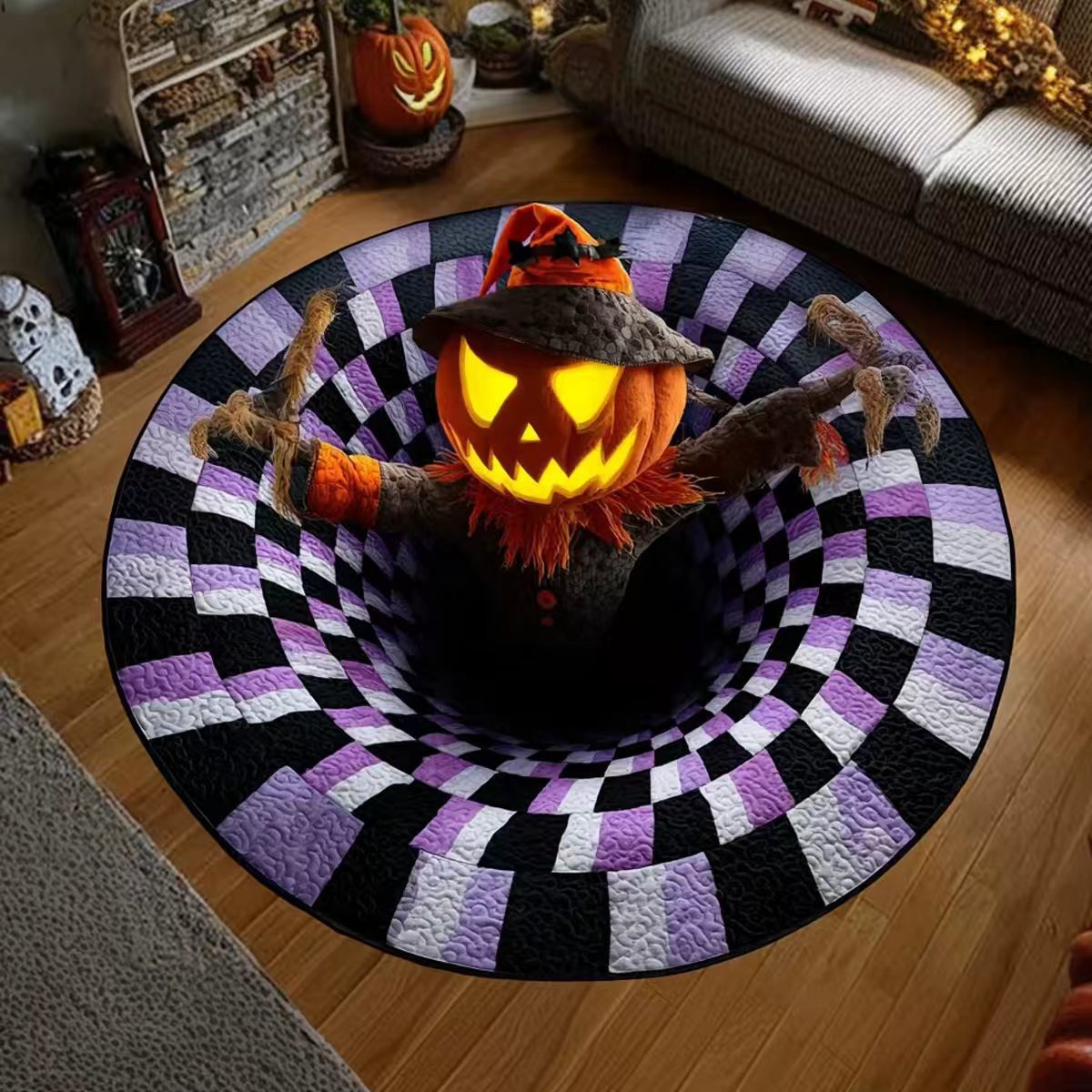Bat Round Area Rug