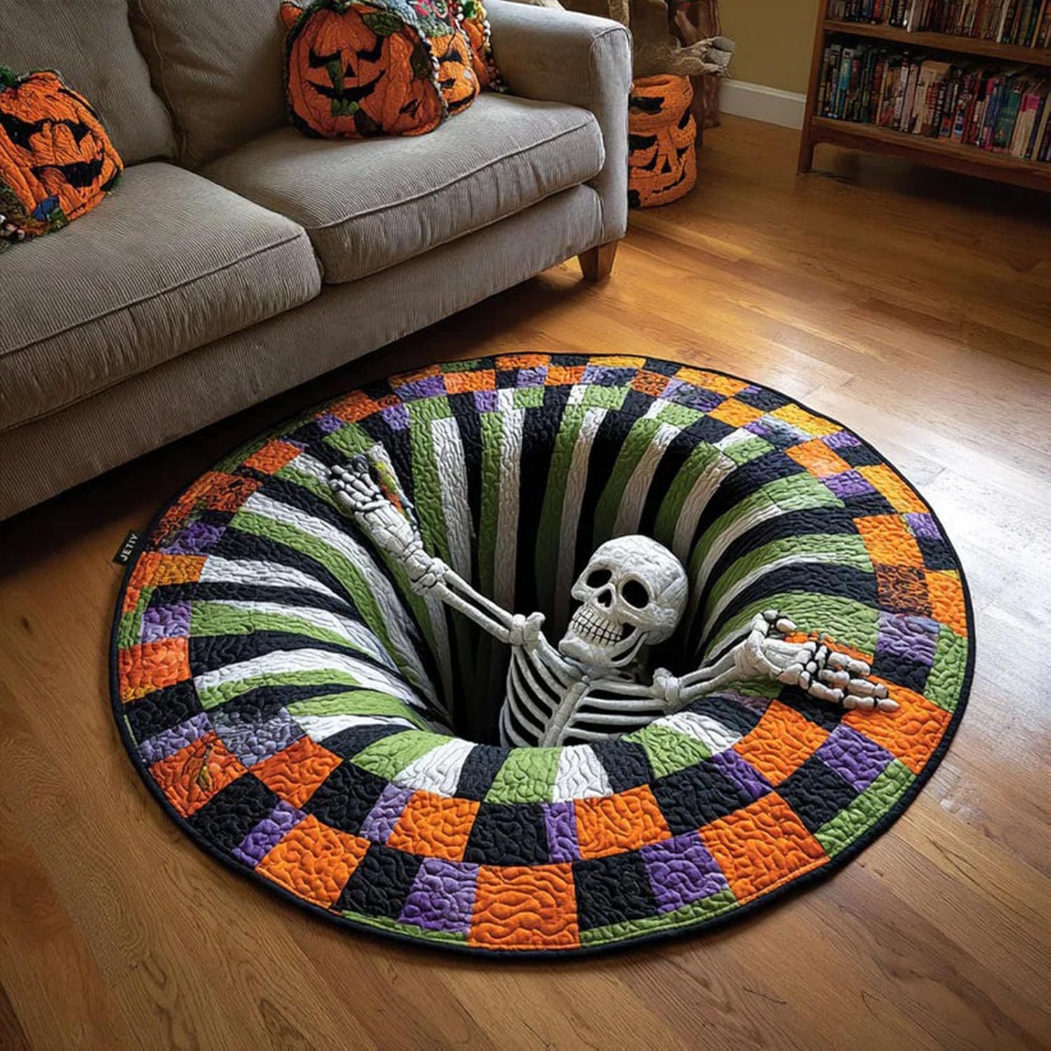 Bat Round Area Rug