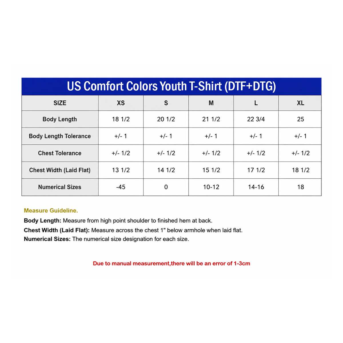 US Comfort Colors Youth T-Shirt (DTG)