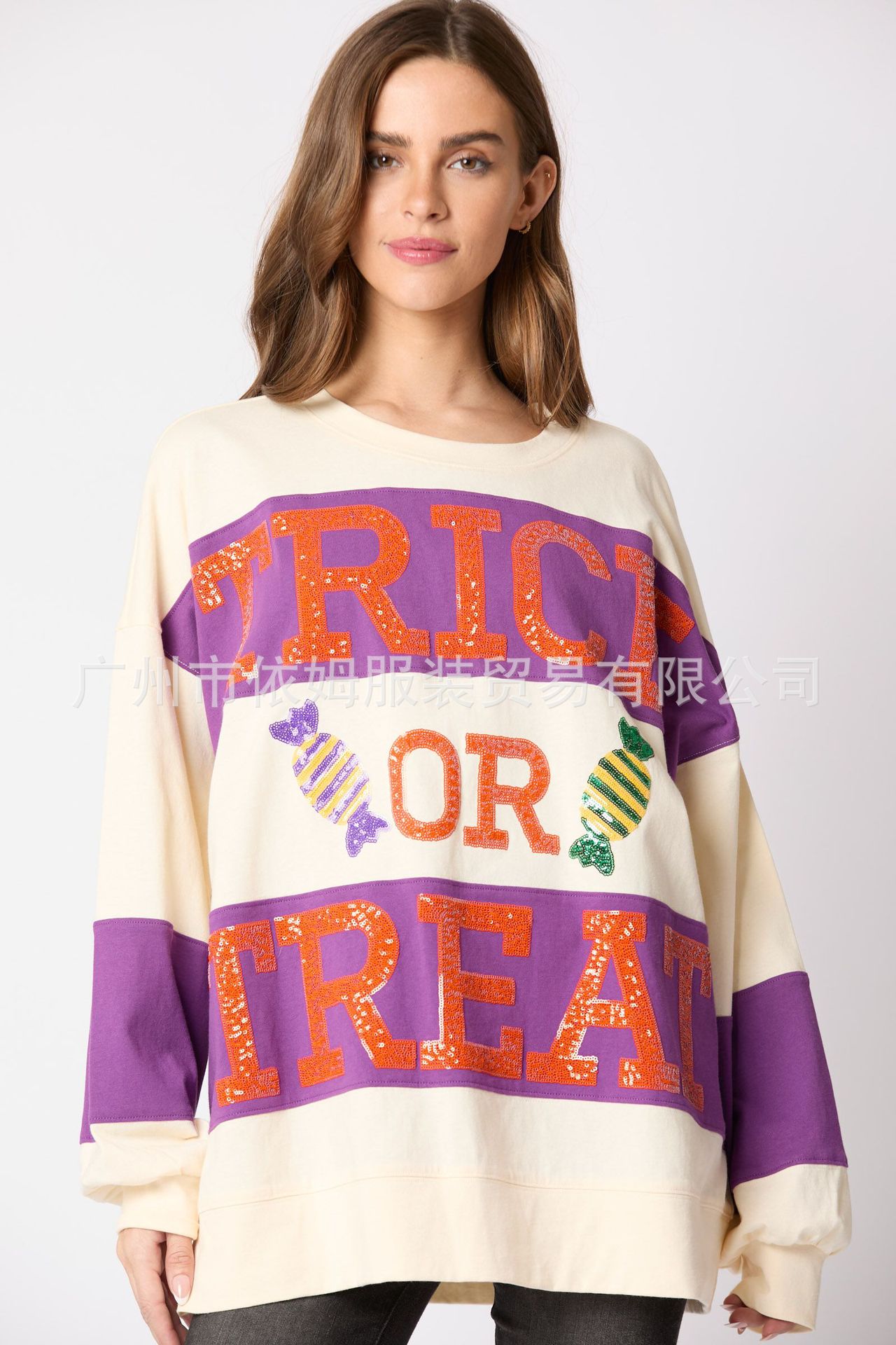Women’s Color Block Graphic Oversized Sweatshirt