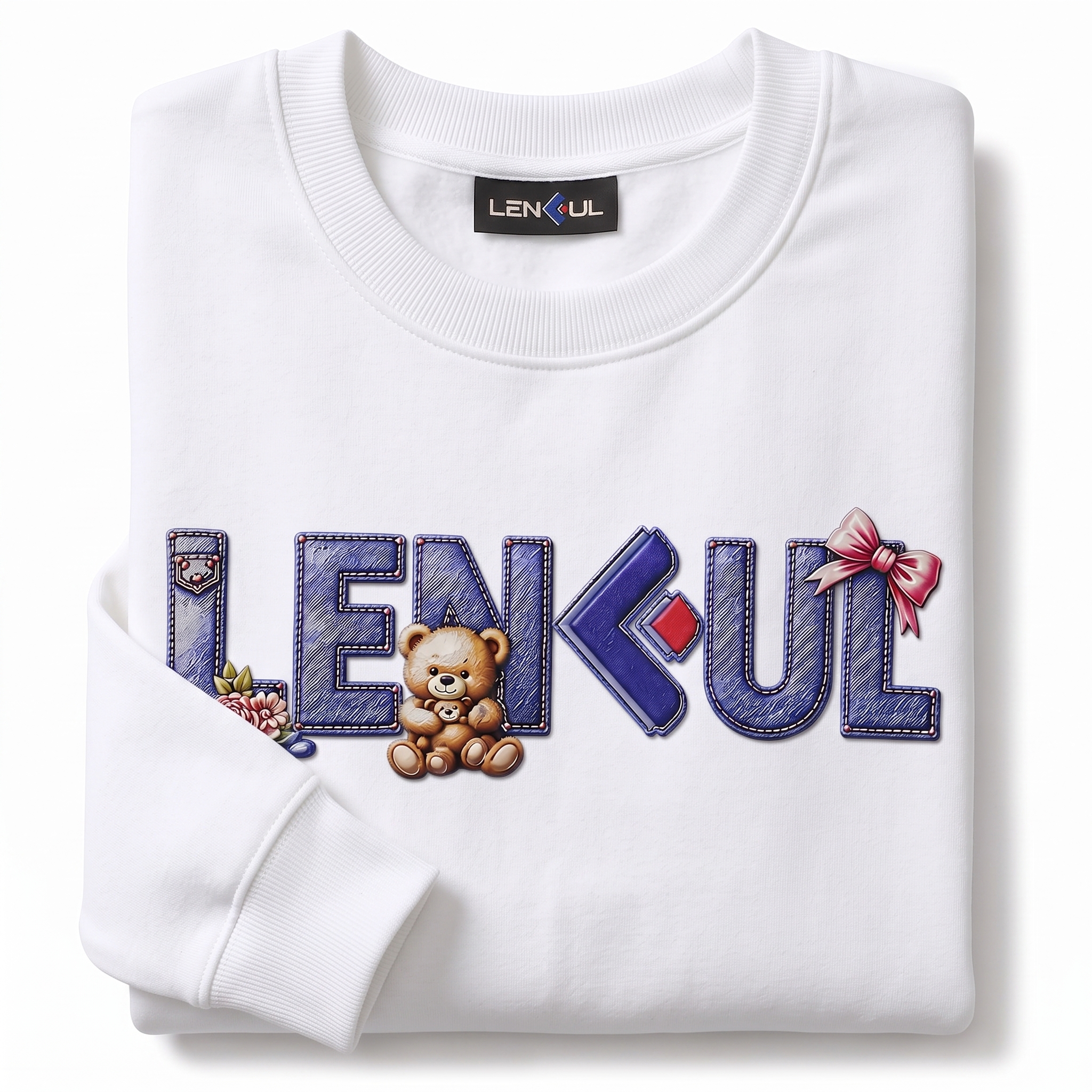 VN Multi-Texture Faux-Print Sweatshirt