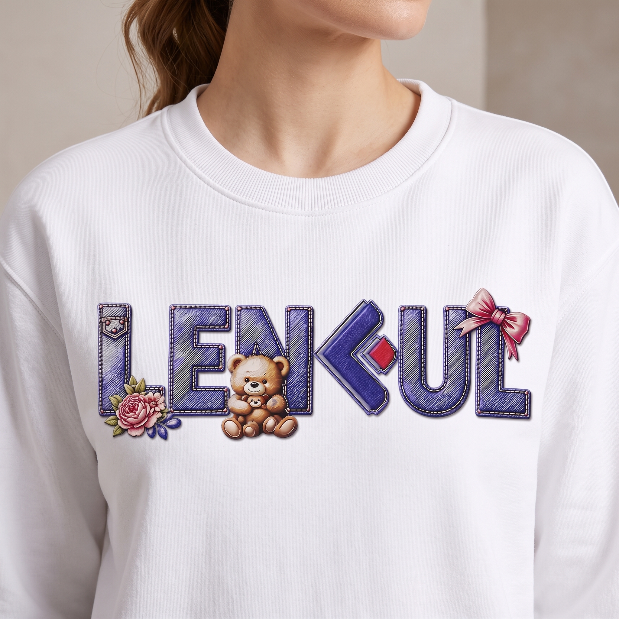 VN Multi-Texture Faux-Print Sweatshirt