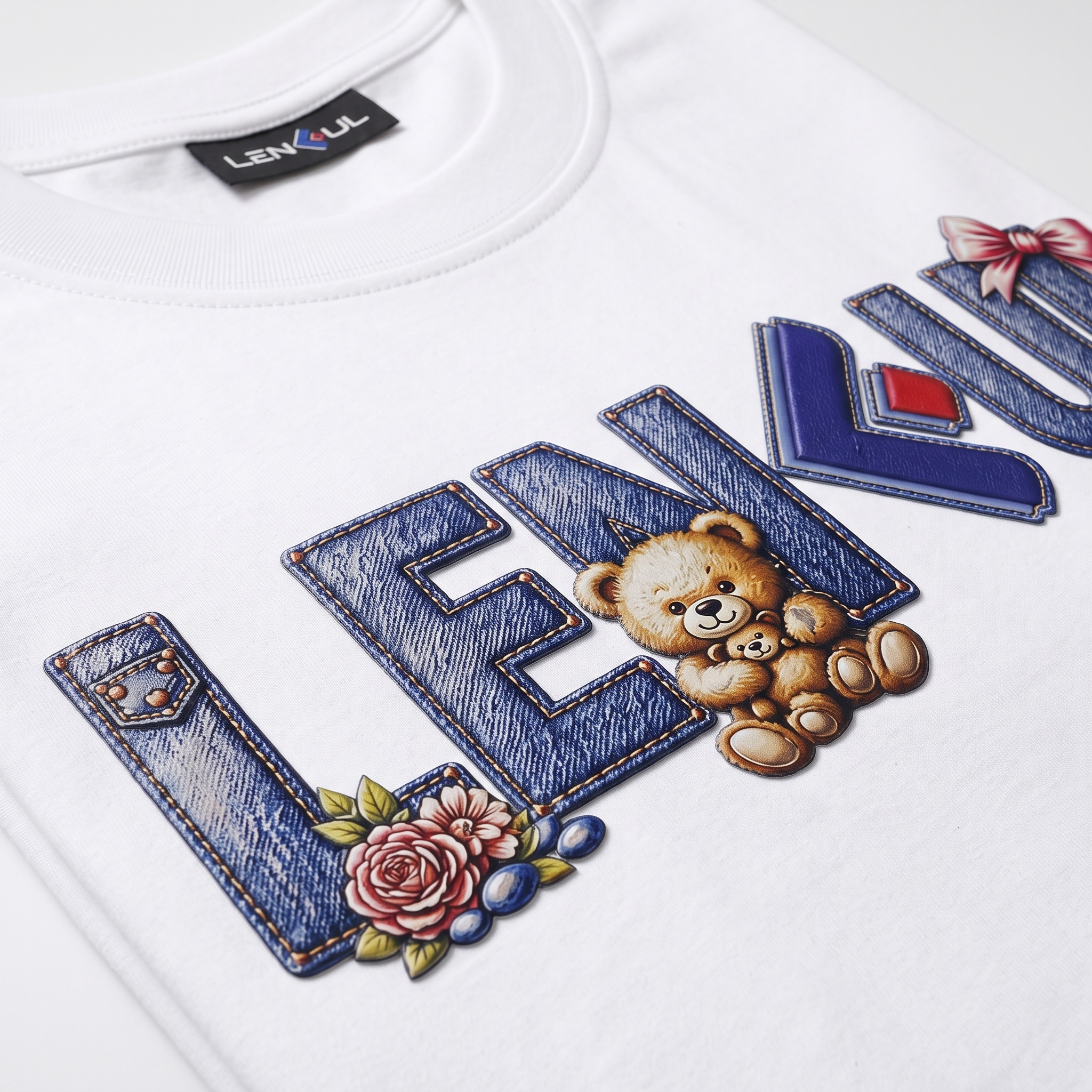 VN Multi-Texture Faux-Print T-Shirt