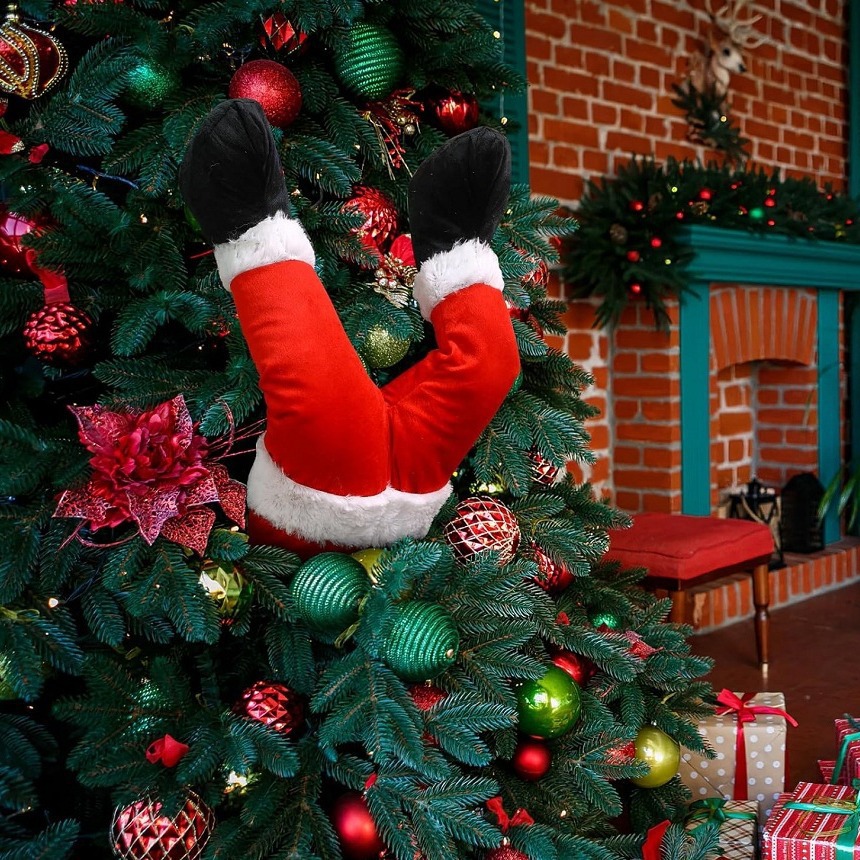 Grinch Elf Leg Christmas Tree Ornament