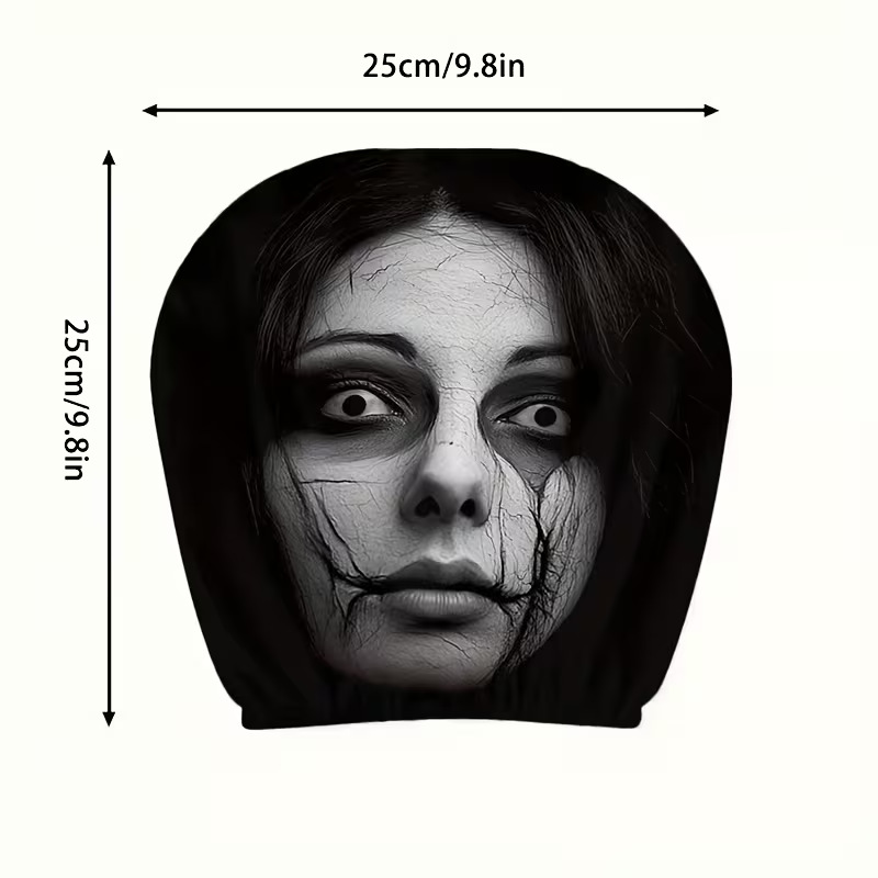 Creepy Demon Face Car Headrest Cover
